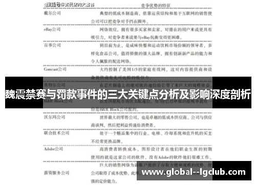 魏震禁赛与罚款事件的三大关键点分析及影响深度剖析